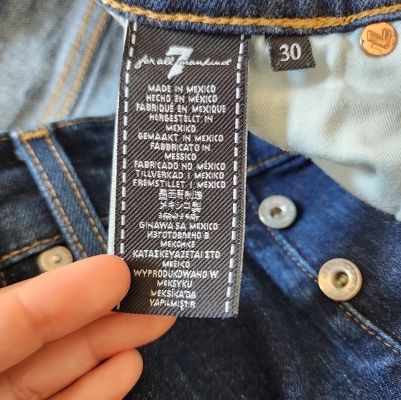 7 For All Mankind Vintage Straight Hidden Button Fly High-Rise Jeans size 30 - Picture 7 of 8